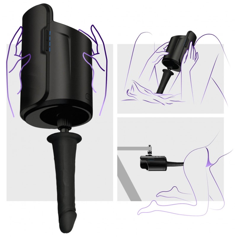 Kiiroo élethű vákuum dildó - 19cm (fekete) 84914 termék bemutató kép