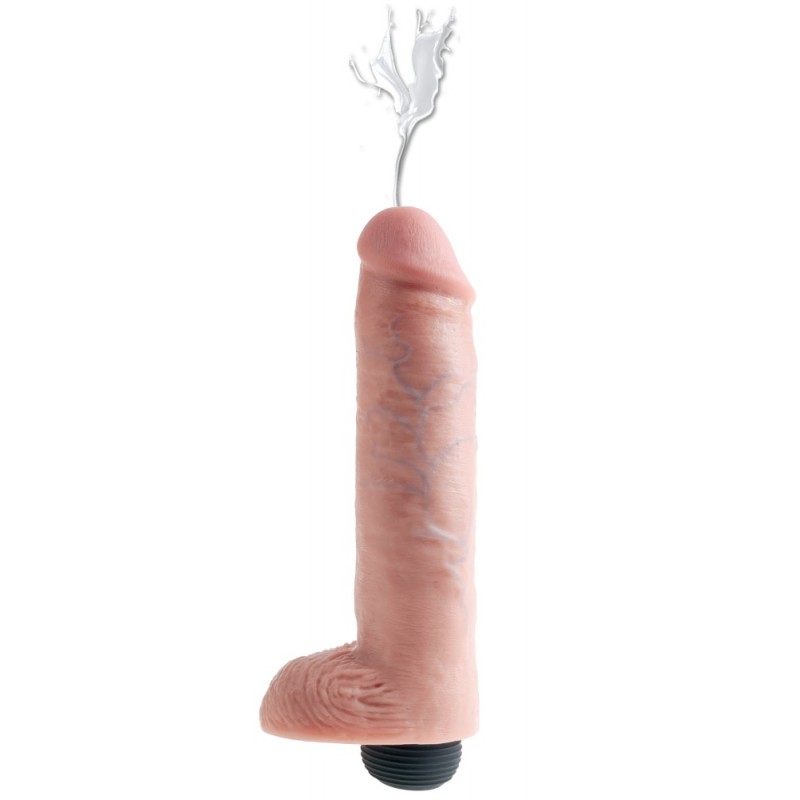 King Cock 10 - élethű spriccelő dildó (25cm) - natúr 58004 termék bemutató kép