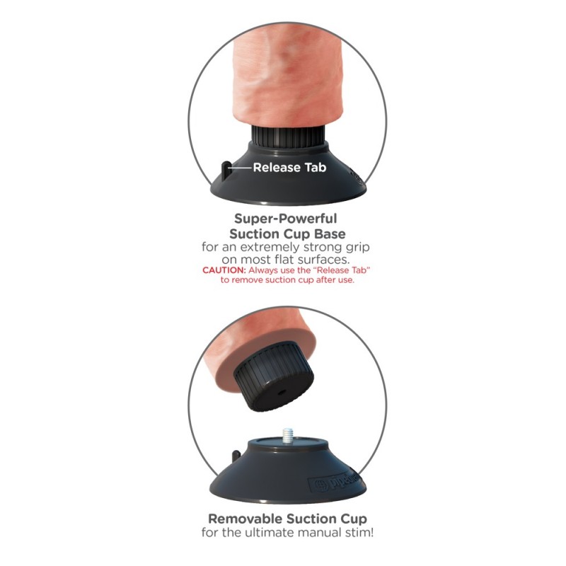 King Cock 10 - hajlítható, herés, tapadótalpas vibrátor (25cm) - natúr 93777 termék bemutató kép