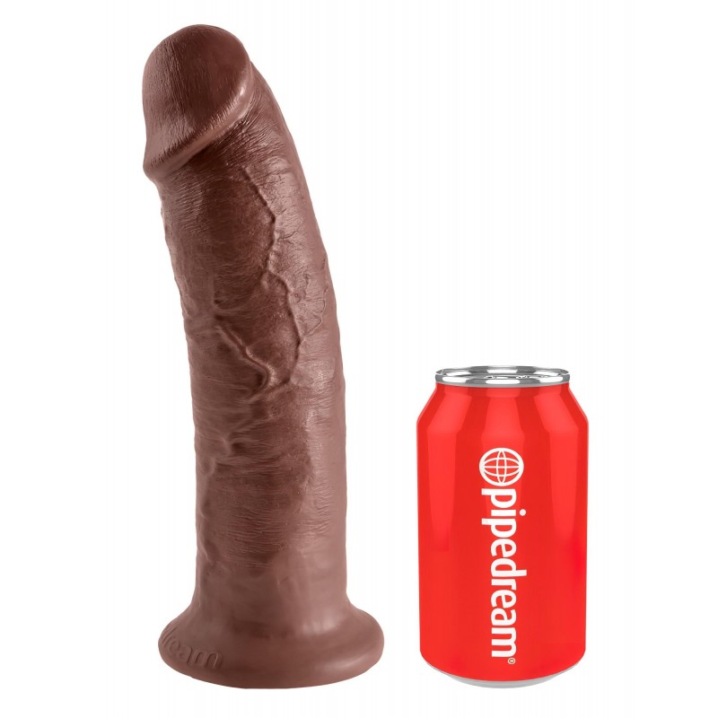 King Cock 10 - nagy tapadókorongos dildó (25cm) - barna 106288 termék bemutató kép