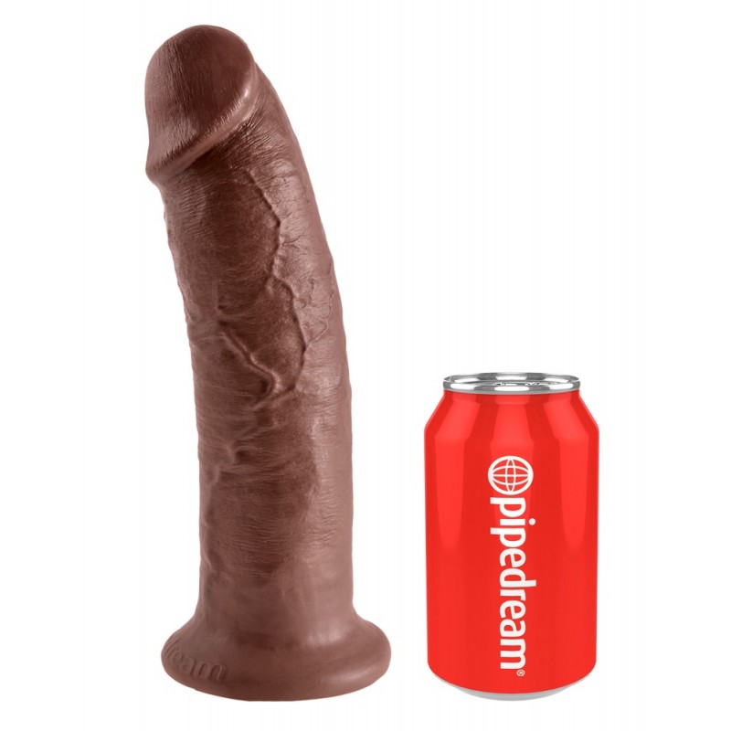 King Cock 10 - nagy tapadókorongos dildó (25cm) - barna 40227 termék bemutató kép