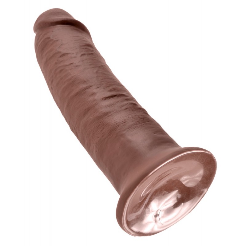 King Cock 10 - nagy tapadókorongos dildó (25cm) - barna 40230 termék bemutató kép