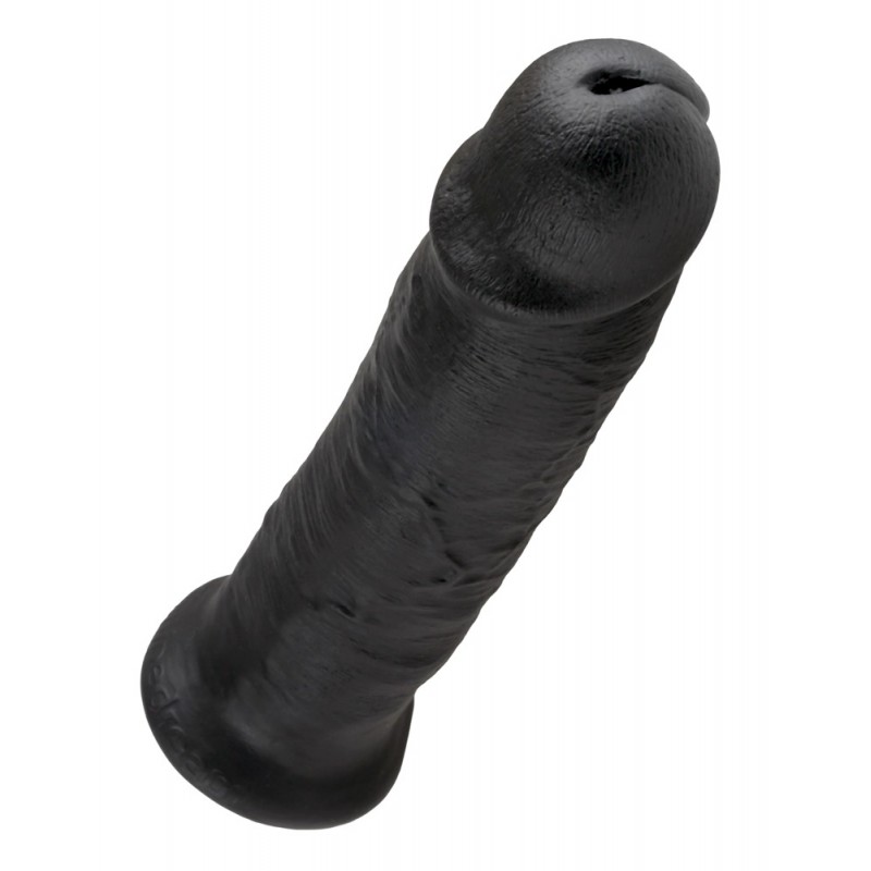 King Cock 10 - tapadókorongos dildó (25cm) - fekete 40224 termék bemutató kép