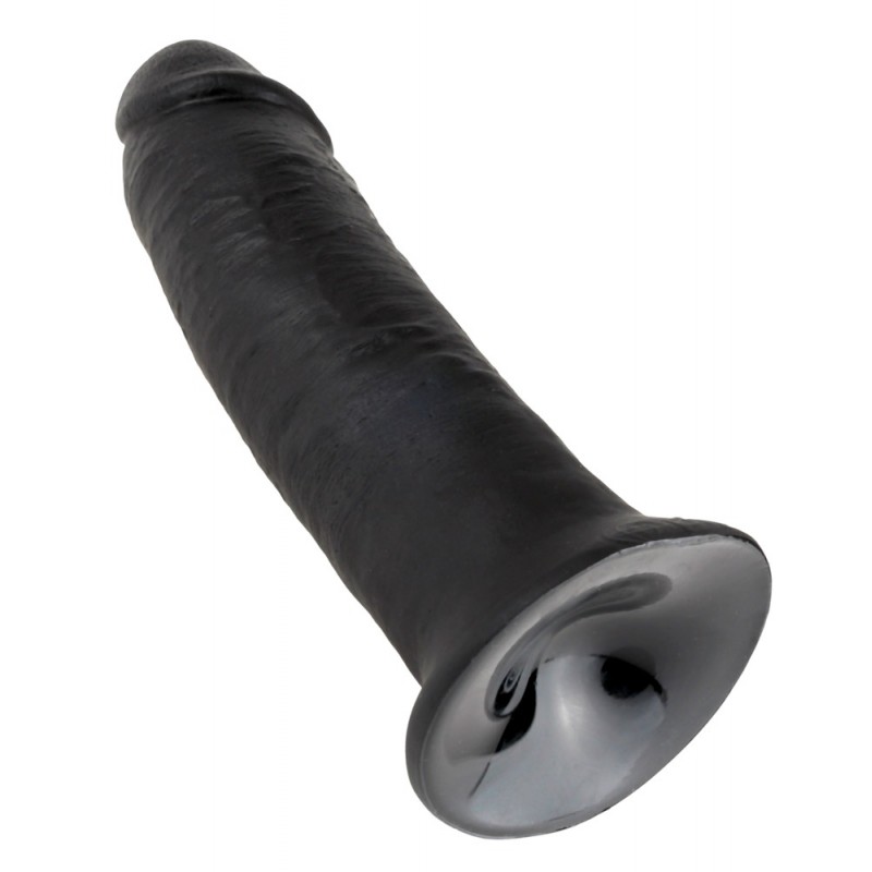 King Cock 10 - tapadókorongos dildó (25cm) - fekete 40225 termék bemutató kép