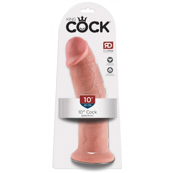 King Cock 10 - nagy tapadókorongos dildó (25cm) - natúr