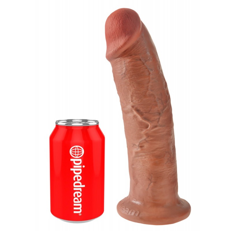 King Cock 10 - nagy tapadókorongos dildó (25cm) - sötét natúr 40217 termék bemutató kép