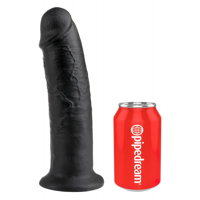 King Cock 10 - tapadókorongos dildó (25cm) - fekete 111540 termék bemutató kép
