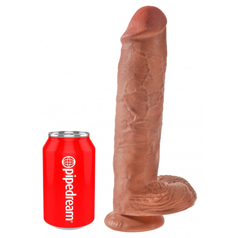 King Cock 11 - tapadókorongos, herés dildó (28cm) - natúr 40951 termék bemutató kép