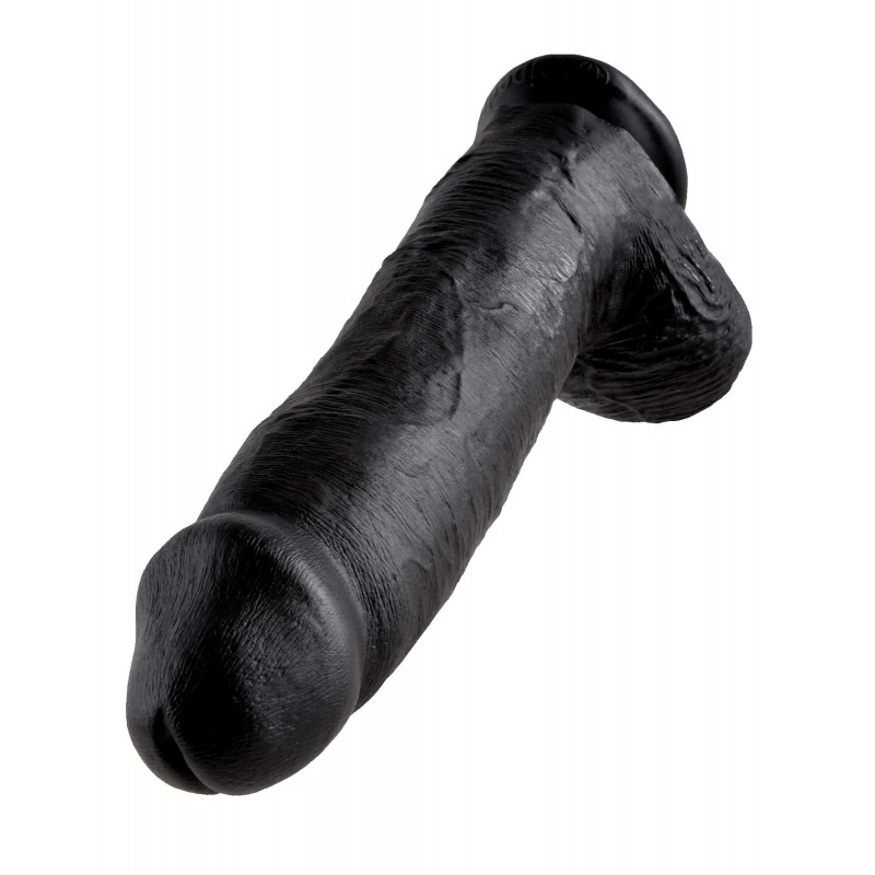 King Cock 12 herés nagy dildó (30 cm) - fekete 18699 termék bemutató kép