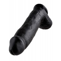 King Cock 12 herés nagy dildó (30 cm) - fekete 29806 termék bemutató kép