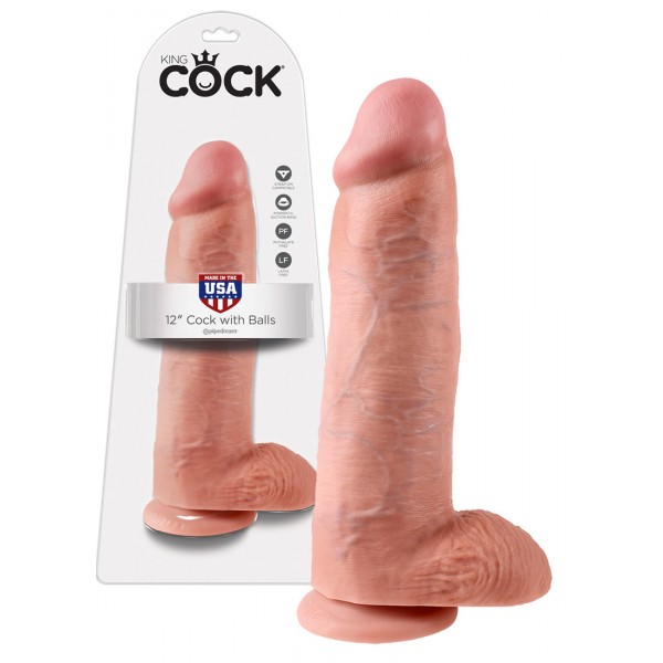 King Cock herés dildó (30,5 cm) - natúr