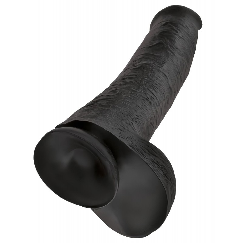 King Cock 15 - tapadókorongos, herés dildó (38cm) - fekete 106223 termék bemutató kép