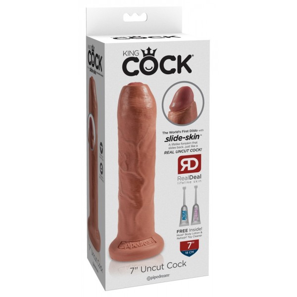 King Cock 7 - élethű dildó (18cm) - sötét natúr