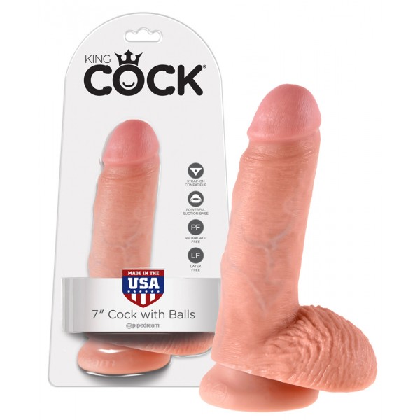 King Cock herés dildó (17,8cm) - natúr