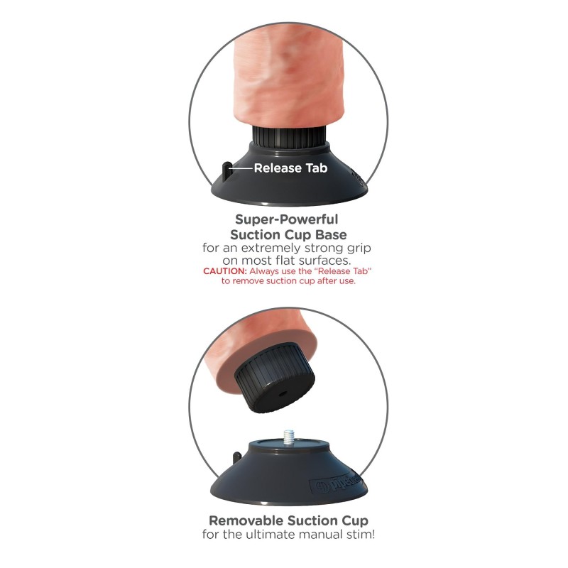 King Cock 7 - hajlítható, herés, tapadótalpas vibrátor (18cm) - natúr 144245 termék bemutató kép