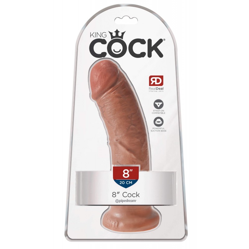 King Cock 8 dildó (20 cm) - sötét natúr 85327 termék bemutató kép