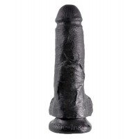 King Cock 8 herés dildó (20 cm) - fekete 24390 termék bemutató kép