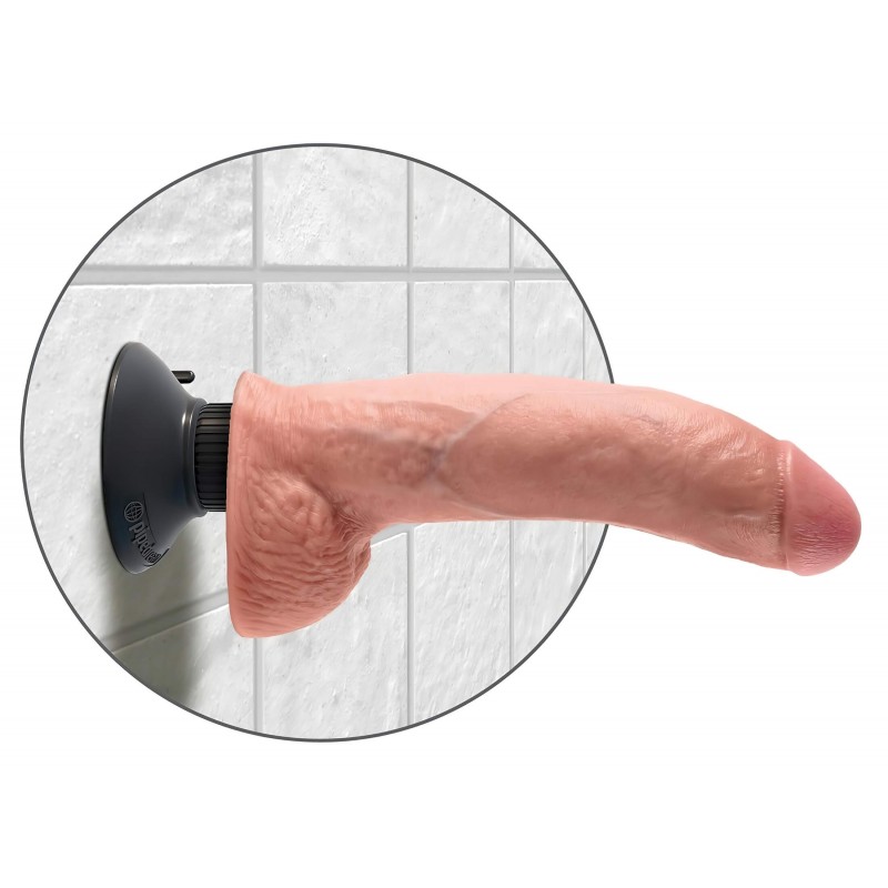 King Cock 9 - hajlítható, tapadókorongos vibrátor (26 cm, testszínű) 144574 termék bemutató kép