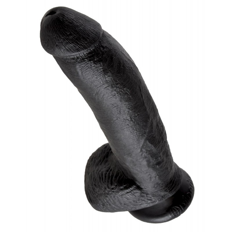 King Cock 9 - nagy tapadókorongos, herés dildó (23cm) - fekete 40192 termék bemutató kép