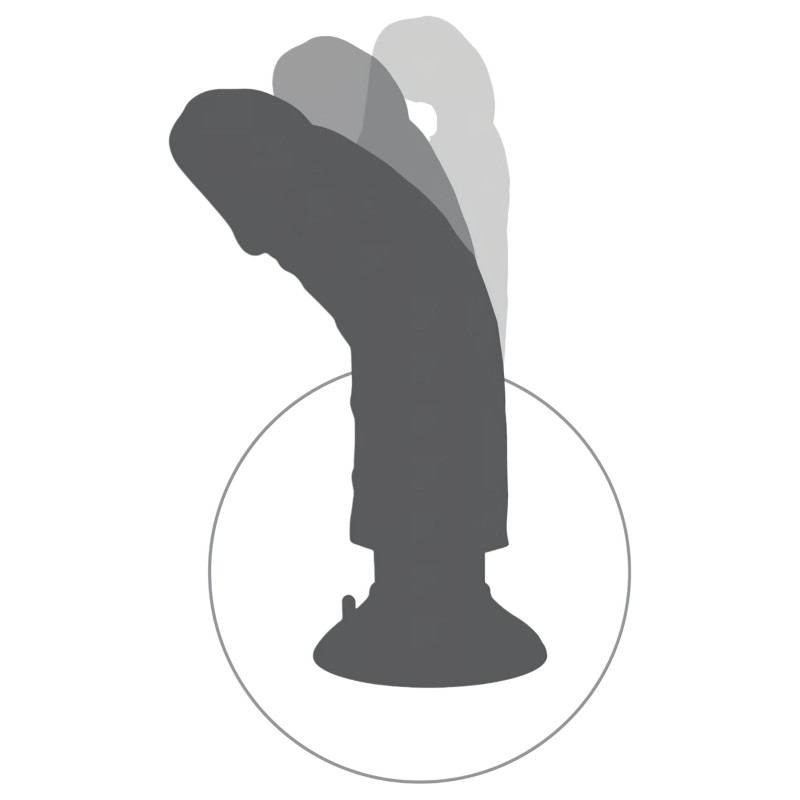 King Cock 9 - hajlítható, tapadótalpas vibrátor (25cm) - natúr 144262 termék bemutató kép