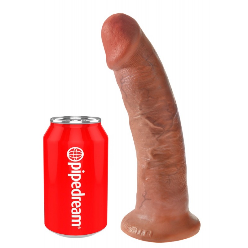 King Cock 9 - tapadókorongos élethű dildó (23cm) - sötét natúr 40529 termék bemutató kép