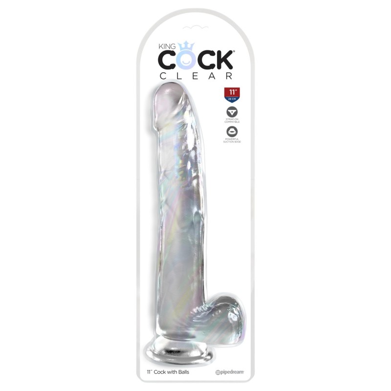 King Cock Clear 11 - herés dildó (átlátszó) 108151 termék bemutató kép