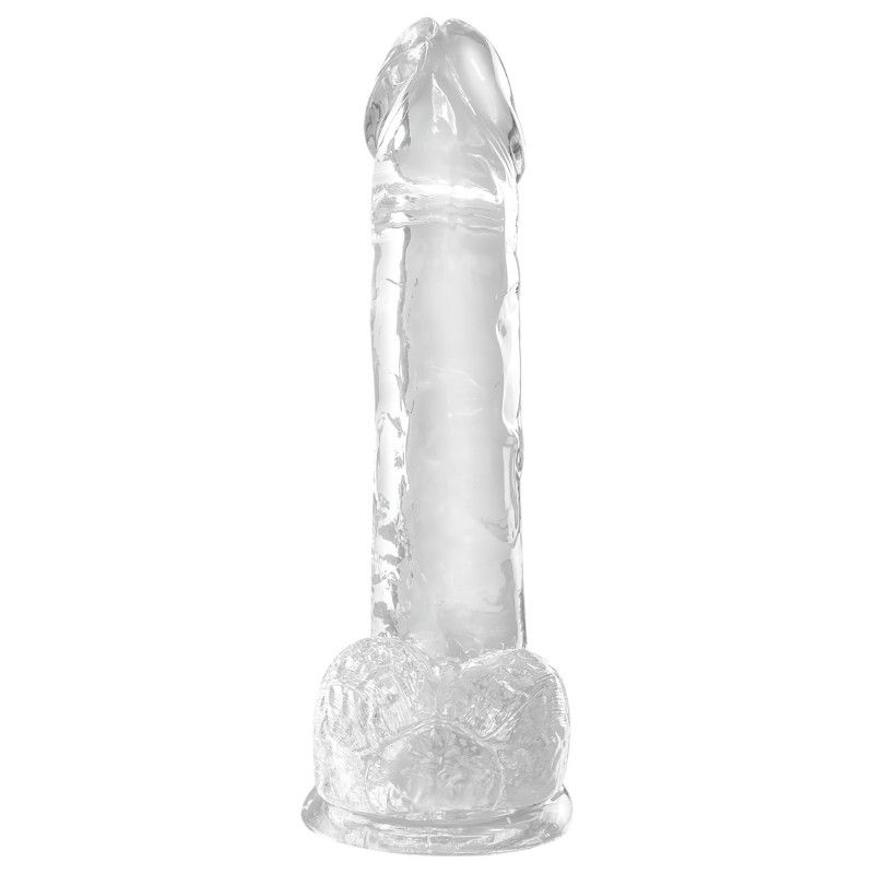 King Cock Clear 7 - tapadókorongos, herés dildó (18cm) 105910 termék bemutató kép