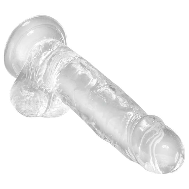 King Cock Clear 7 - tapadókorongos, herés dildó (18cm) 105911 termék bemutató kép