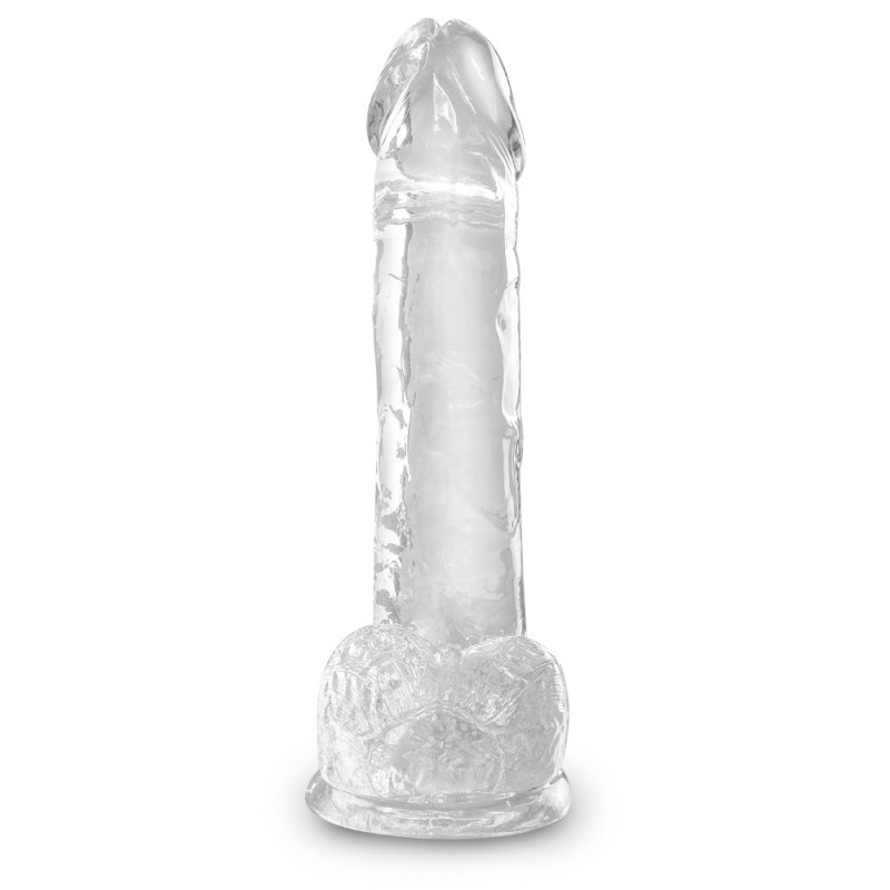 King Cock Clear 7 - tapadókorongos, herés dildó (18cm) 40114 termék bemutató kép