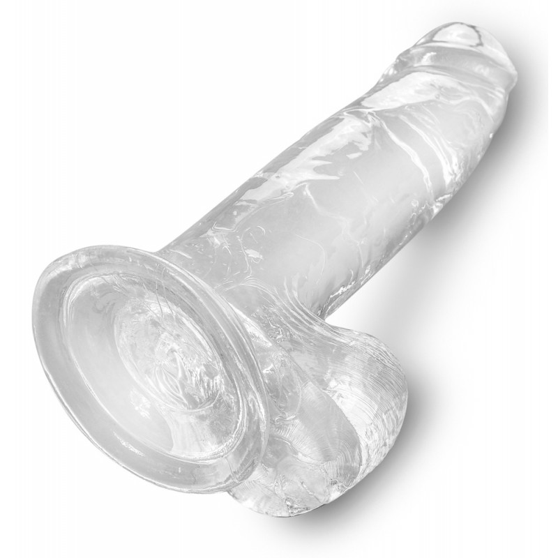 King Cock Clear 7 - tapadókorongos, herés dildó (18cm) 40116 termék bemutató kép