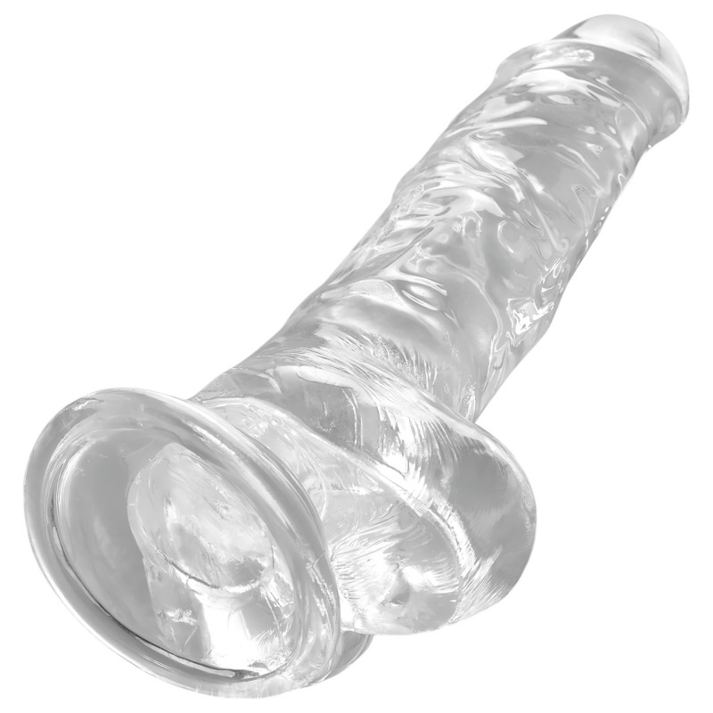 King Cock Clear 8 - átlátszó tapadókorongos, herés élethű dildó (20 cm) 158400 termék bemutató kép