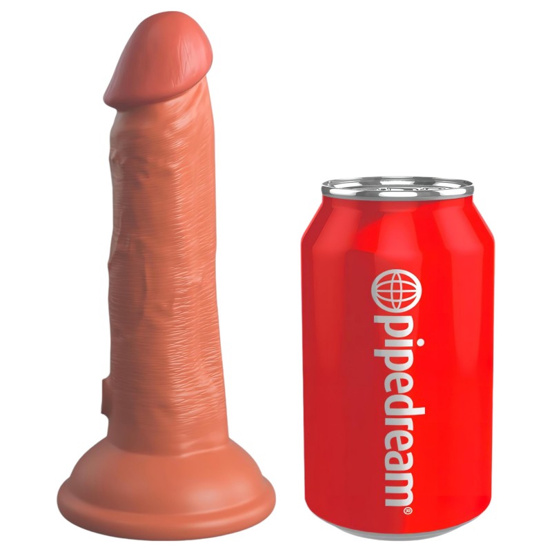 King Cock Elite 6 - tapadókorongos, élethű dildó (15 cm) - sötét 129639 termék bemutató kép