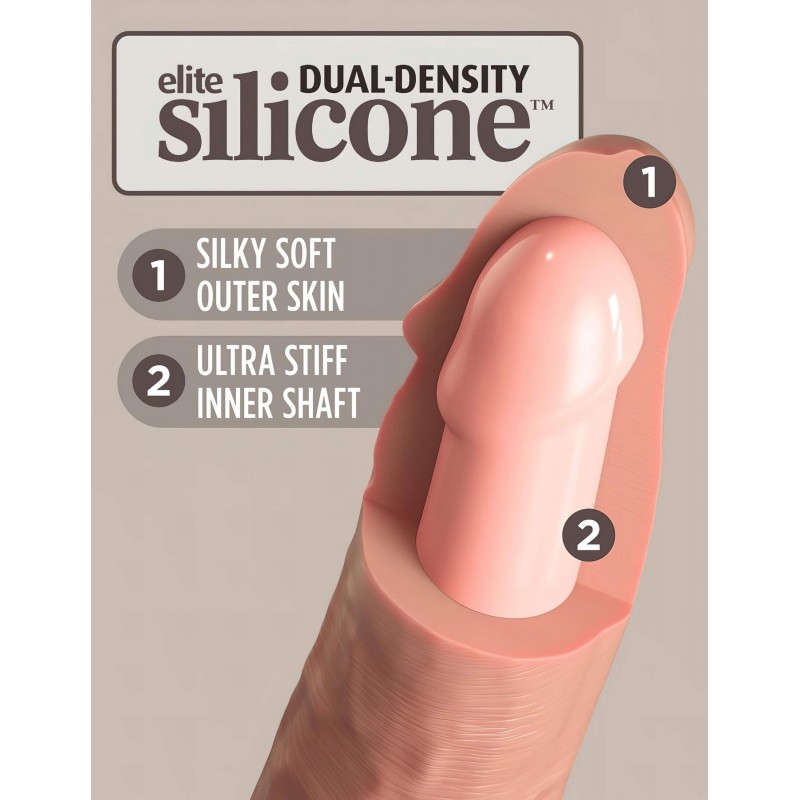 King Cock Elite 6 - tapadókorongos vibrátor (15cm) - natúr 106039 termék bemutató kép