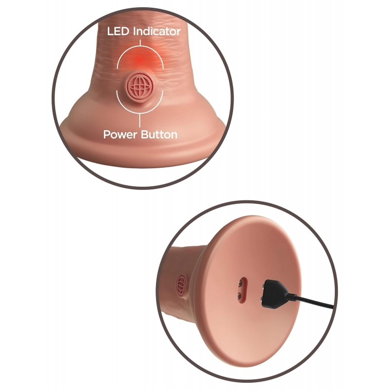 King Cock Elite 6 - tapadókorongos vibrátor (15cm) - natúr 106040 termék bemutató kép