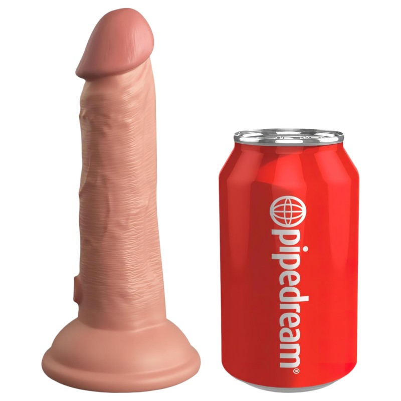 King Cock Elite 6 - tapadókorongos vibrátor (15 cm, natúr) 131844 termék bemutató kép