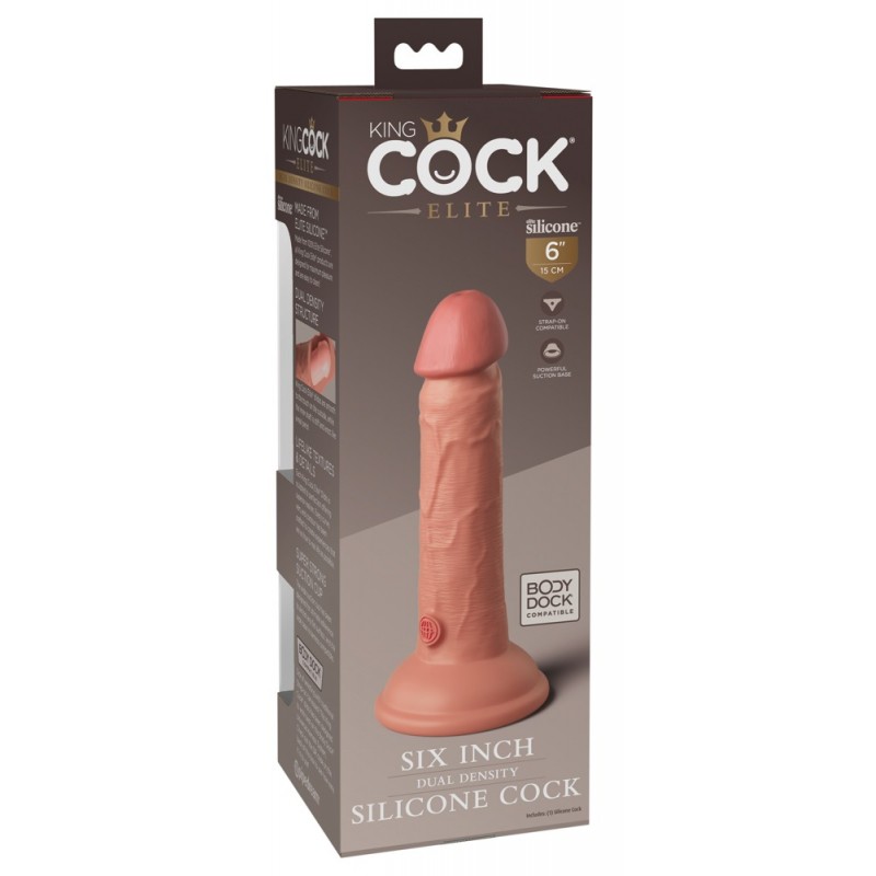 King Cock Elite 6 - tapadókorongos, élethű dildó (15cm) - natúr 58982 termék bemutató kép