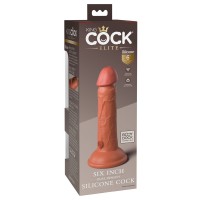 King Cock Elite 6 - tapadótalpas, élethű dildó (15cm) - sötét 51475 termék bemutató kép