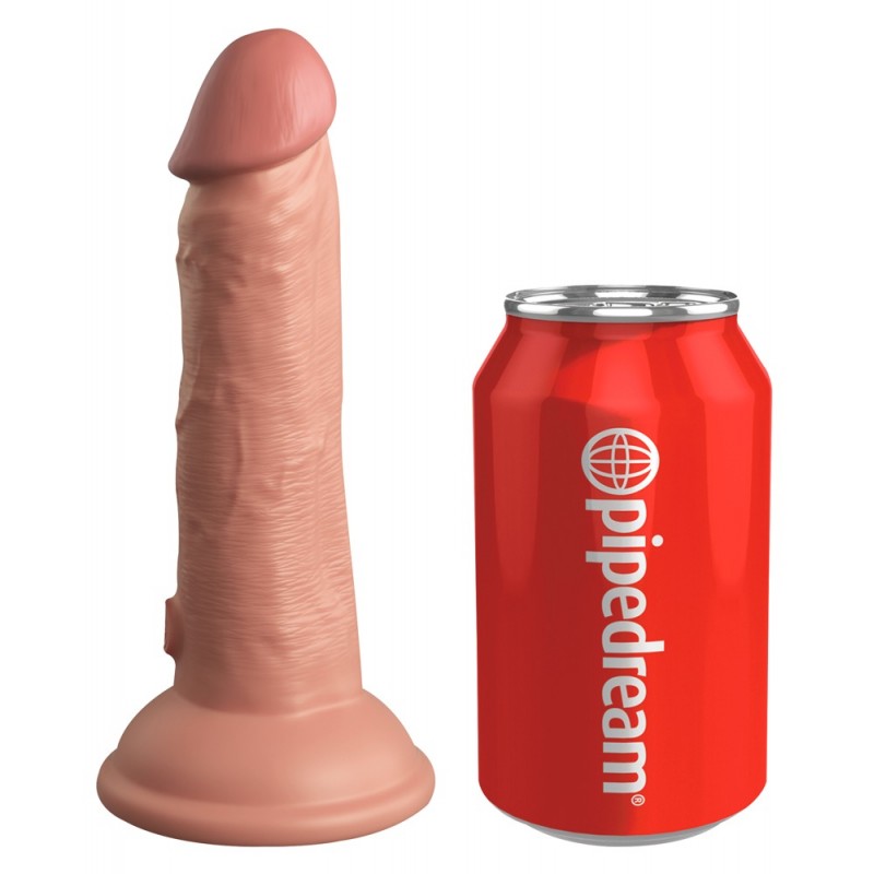 King Cock Elite 6 - tapadókorongos vibrátor (15cm) - natúr 51563 termék bemutató kép