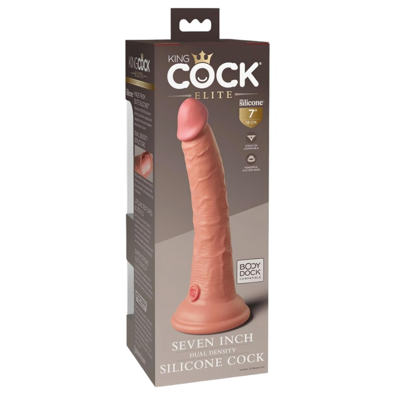 King Cock Elite 7- tapadókorongos, élethű dildó (18 cm, natúr) 131246 termék bemutató kép