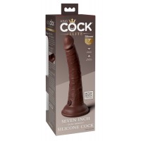 King Cock Elite 7- tapadótalpas, élethű dildó (18cm) - barna 51511 termék bemutató kép
