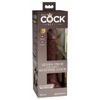 King Cock Elite 7- tapadótalpas, élethű dildó (18cm) - barna 72830 termék bemutató kép