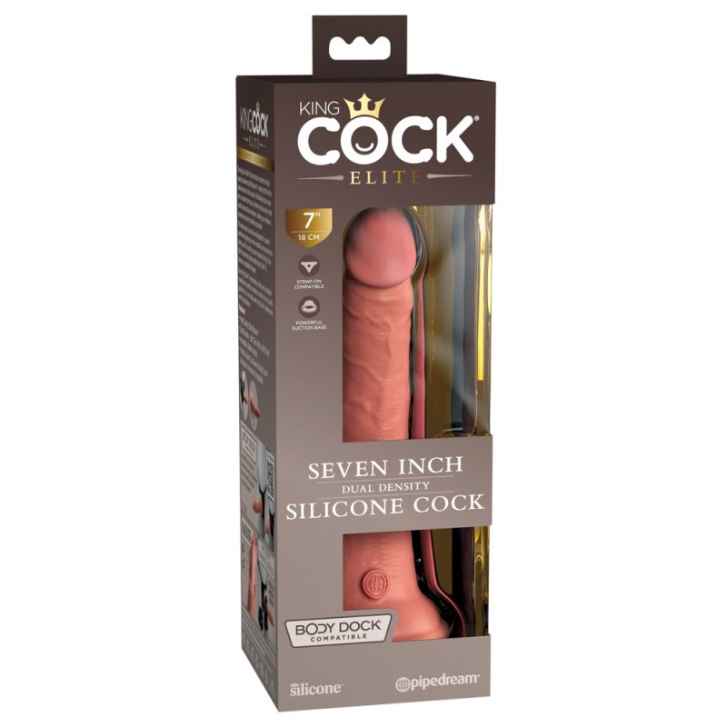 King Cock Elite 7- tapadókorongos, élethű dildó (18cm) - natúr 72886 termék bemutató kép