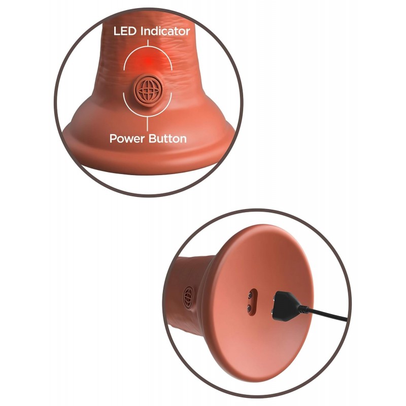 King Cock Elite 8 - élethű vibrátor 20 cm (sötét testszínű) 144385 termék bemutató kép