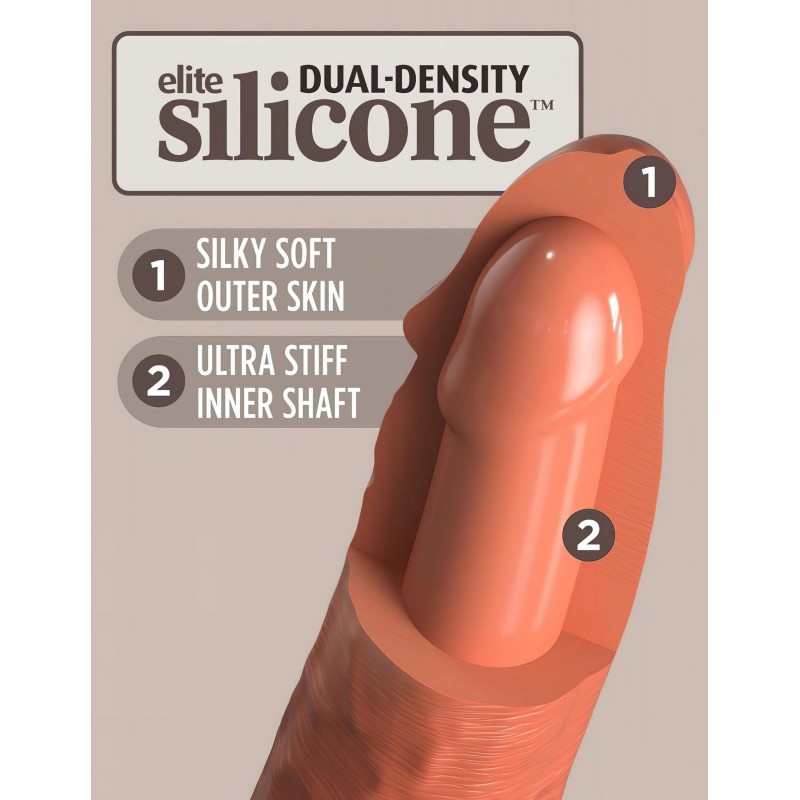King Cock Elite 8 - élethű vibrátor 20cm (sötét natúr) 100835 termék bemutató kép