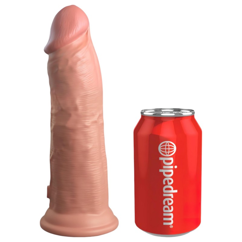 King Cock Elite 8 - tapadókorongos vibrátor (20cm) - natúr 106099 termék bemutató kép