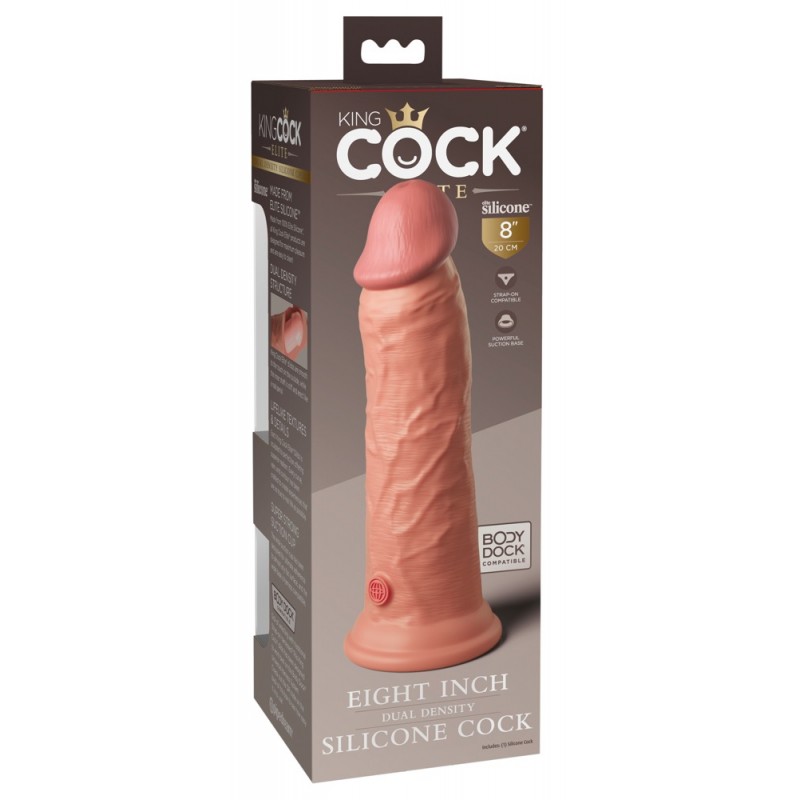 King Cock Elite 8 - tapadótalpas, élethű dildó (20cm) - natúr 51481 termék bemutató kép