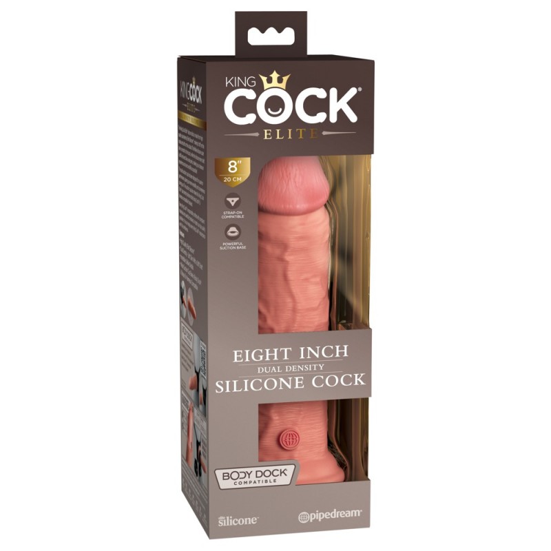 King Cock Elite 8 - tapadókorongos, élethű dildó (20cm) - natúr 72885 termék bemutató kép