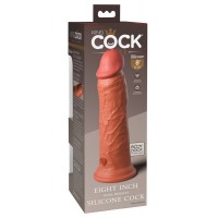 King Cock Elite 8 - tapadótalpas, élethű dildó (20cm) - sötét natúr 51487 termék bemutató kép