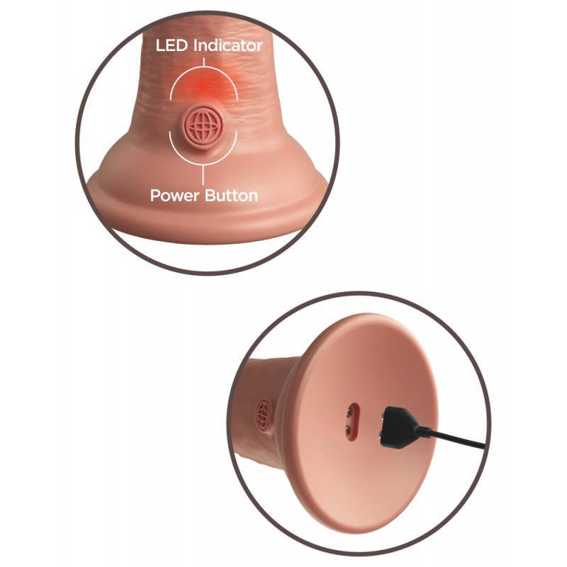 King Cock Elite 8 - tapadókorongos vibrátor (20cm) - natúr 57189 termék bemutató kép