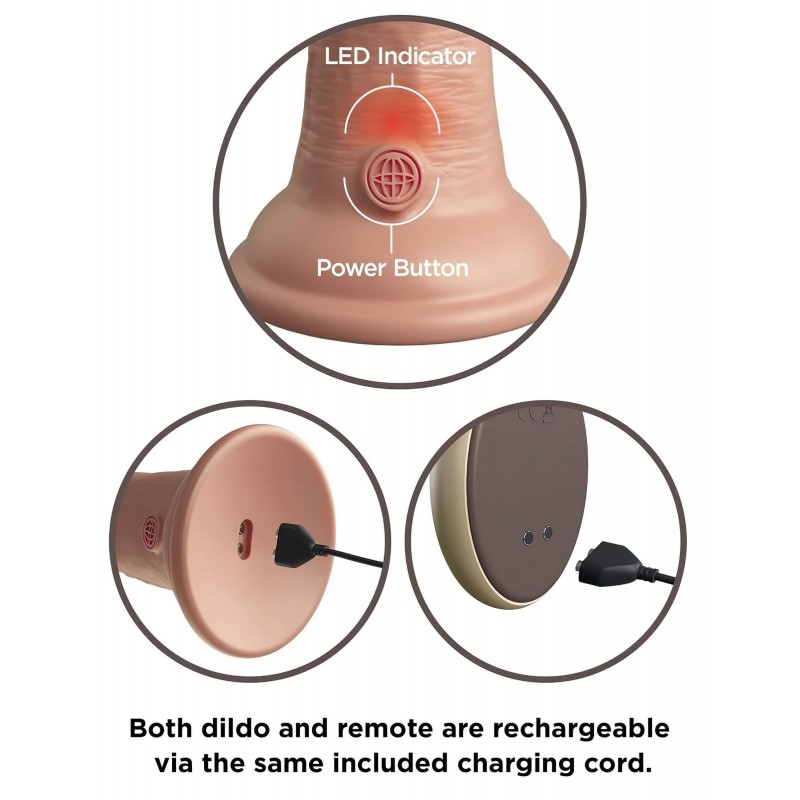King Cock Elite 9 - tapadókorongos vibrátor 23 cm (testszínű) 143072 termék bemutató kép
